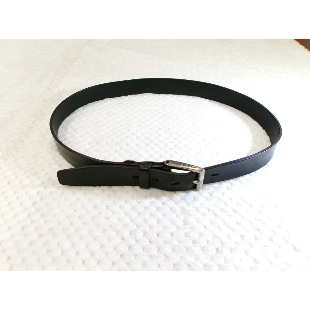 Fossil Mens 36 Leather Belt Black MB2405001 Silver Buckle Classic Accessory